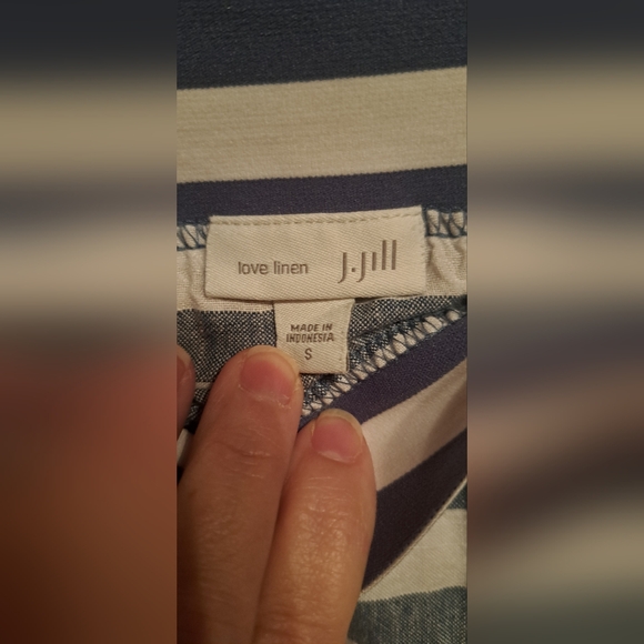 Ladies J. Jill Maxi Skirt Seaside Button Side 100% Linen Beachside Blue Small - Picture 8 of 13